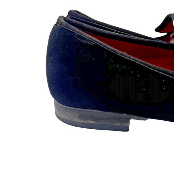 JITAI Black Velvet Shoes Men\'s 12 Slip-On Red Velvet Lined Penny Loafer Luxury main image 6